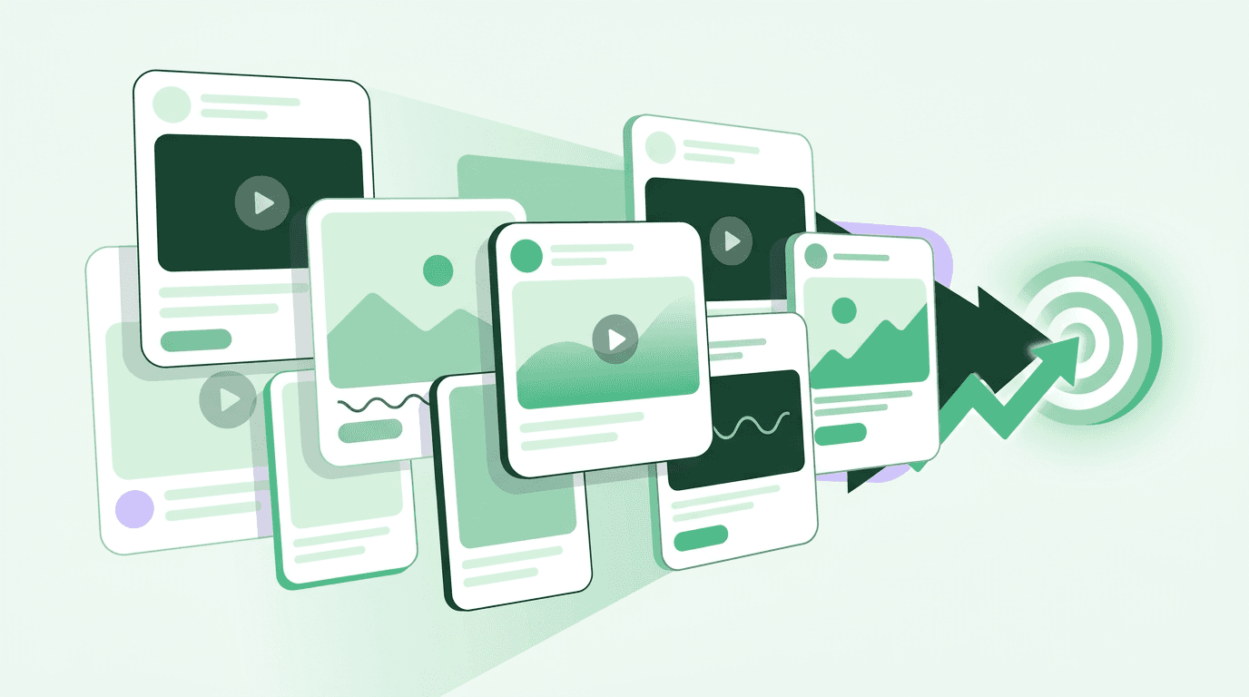 Multiple ad creative submissions converging toward a performance target